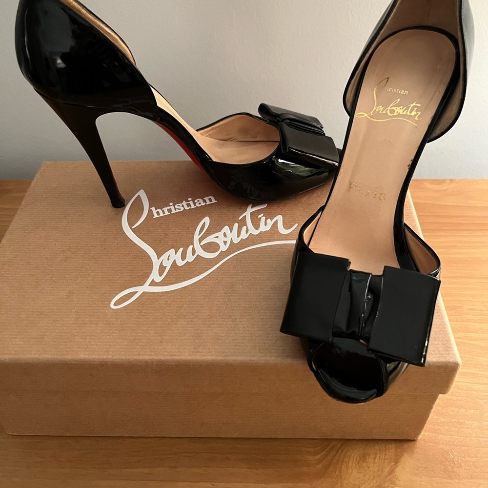 Christian Louboutin black patent leather heels
